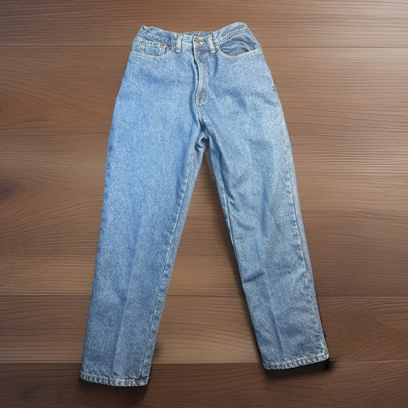 L.L. Bean Double L Relaxed Fit Jeans Womens 10R Blue Denim Cotton Flannel Lined - Picture 2 of 10